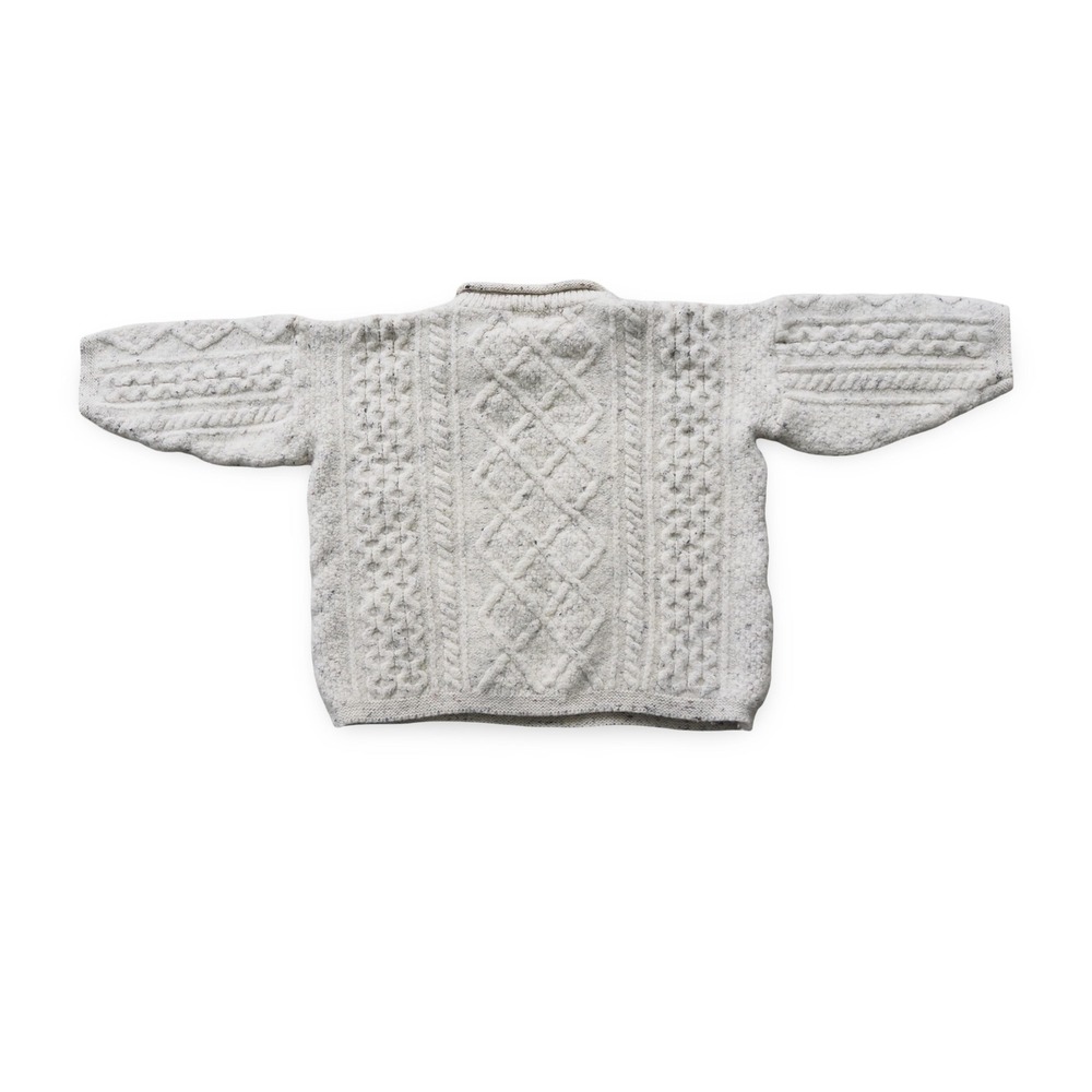 Oak Tree Original Cream Speckled‎ Cable Knit Roll Neck Wool Sweater Womens Small - Picture 2 of 9